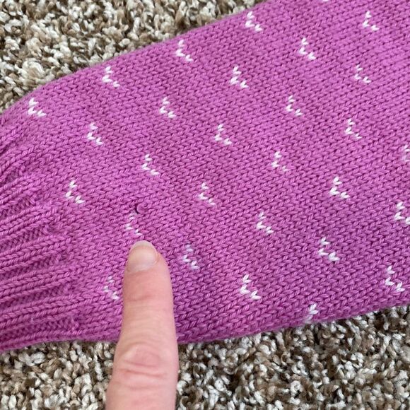 Vintage 80s Top Notch Wool Crewneck Tulip Fair Isle Sweater Handmade in the USA - Picture 4 of 16